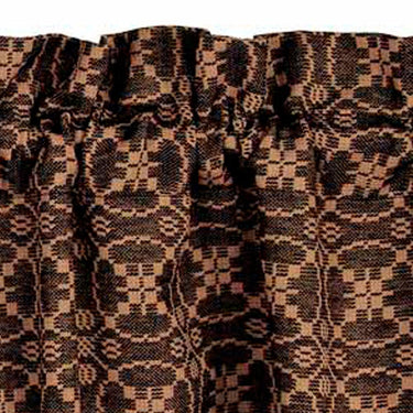 Black Tan Marshfield Jacquard Valance Lined VL106011 - The Fox Decor